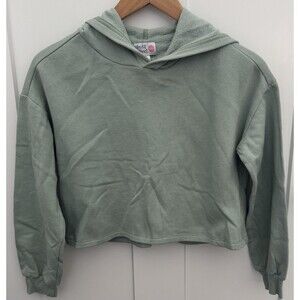 Colorful Planet Girls 14 Light Green Cropped Hoodie Ruched Back Detail